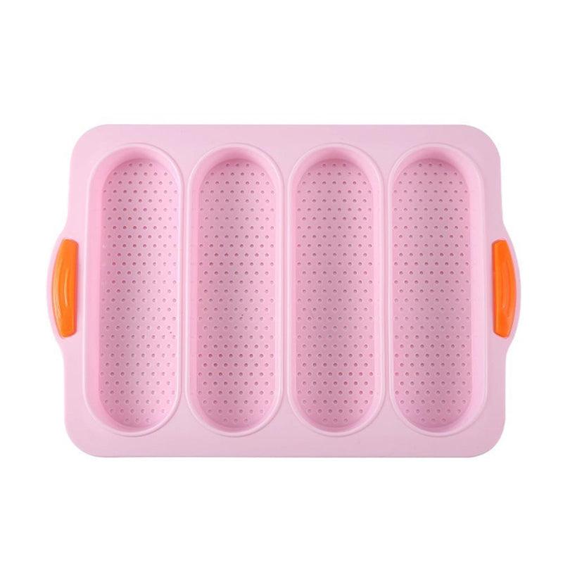 Baking Mold Food Grade 4 Grids Baguettes Silicone Mould Tray Anti-scalding Non-stick Bread Cake Molds Kitchen Tool Accessories Mold For Bread Baking  Loaves Bake Mold Loaf Muffin Pan Kitchen Baking Tools