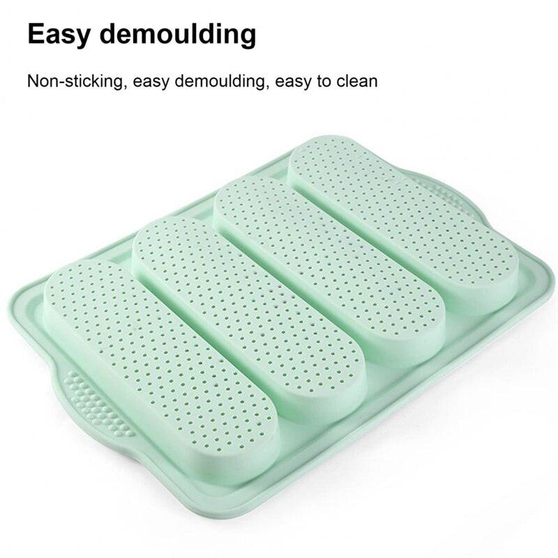 Baking Mold Food Grade 4 Grids Baguettes Silicone Mould Tray Anti-scalding Non-stick Bread Cake Molds Kitchen Tool Accessories Mold For Bread Baking  Loaves Bake Mold Loaf Muffin Pan Kitchen Baking Tools