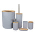 Bamboo Bathroom Accessories Set Plastic Bathroom Kit Soap Dispenser Toothbrush Cup Soap Dish Toilet Brush Holder Trash Can Bathroom Accessories Toothbrush Holder Toothbrush Cup Soap Dispenser Soap Dish Toilet Brush Holder Trash Can For Home Apartment