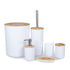 Bamboo Bathroom Accessories Set Plastic Bathroom Kit Soap Dispenser Toothbrush Cup Soap Dish Toilet Brush Holder Trash Can Bathroom Accessories Toothbrush Holder Toothbrush Cup Soap Dispenser Soap Dish Toilet Brush Holder Trash Can For Home Apartment