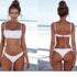 Bandage Bikini Swimwear Women's Bikini Swimsuit Ribbed Tie Side Bathing Suit Scrunch Butt String Thong Bikini Set