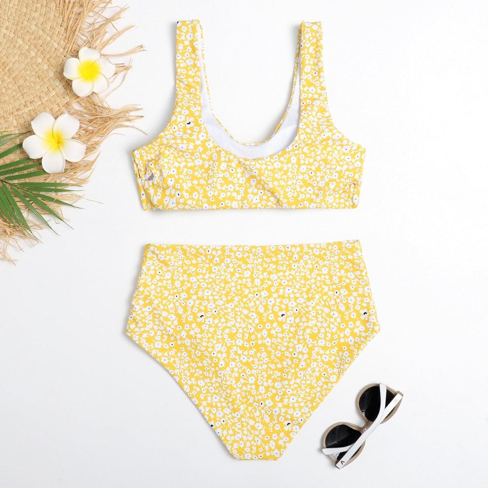 Bandage Bikinis Swimwear Women's High Waist Bikini Swimsuits Twist Push Up Two Piece Bathing Suits Tummy Control Swimwear Women Swimsuits Bikini Set Adjustable Swim Bathing Suit Two Pieces Floral Beachwear