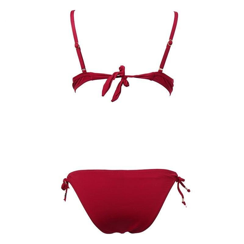 Bandage Push Up Bikini Set Solid Swimwear Women Bikini Sets Push Up Halter Swimsuits 2 Piece Underwired Bathing Suits for Ladies Summer Two Piece Swimsuit Beach Bathing Suit - ALLURELATION - 2 Piece Bikini, 519, Bathing Suit, Beach Bathing Suit, beach wear, Beachwear, Bikini, bikini for girls, Bikinis, classic bikini, comfortable bikini, new design bikini, Push Up Bikini Set, Solid Swimwear, swimsuit, swimwear, Two Piece Swimsuit, Underwired Bathing Suits, Women Bikini Sets - Stevvex.com