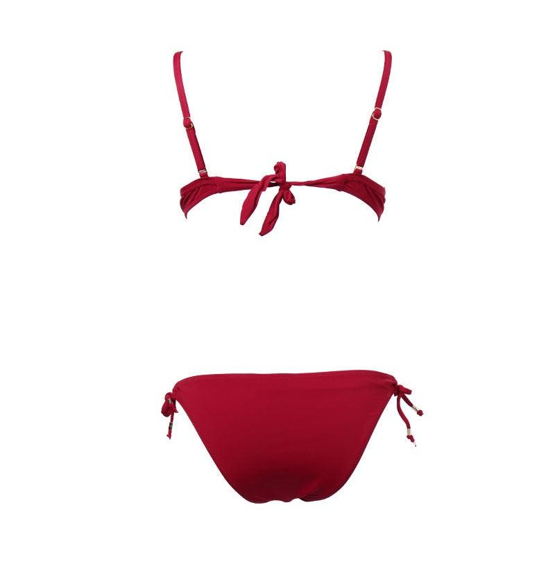 Bandage Push Up Bikini Set Solid Swimwear Women Bikini Sets Push Up Halter Swimsuits 2 Piece Underwired Bathing Suits for Ladies Summer Two Piece Swimsuit Beach Bathing Suit - ALLURELATION - 2 Piece Bikini, 519, Bathing Suit, Beach Bathing Suit, beach wear, Beachwear, Bikini, bikini for girls, Bikinis, classic bikini, comfortable bikini, new design bikini, Push Up Bikini Set, Solid Swimwear, swimsuit, swimwear, Two Piece Swimsuit, Underwired Bathing Suits, Women Bikini Sets - Stevvex.com