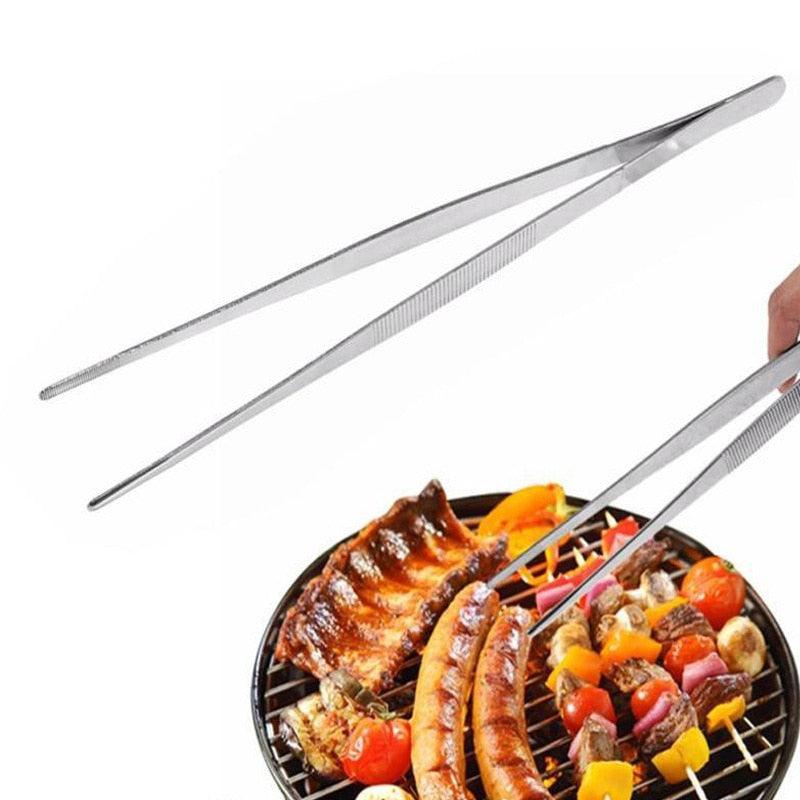 Barbecue Food Tongs Non-Slip Cooking Clip Stainless Steel Tweezers Clip Buffet Restaurant Tools Kitchen Accessories Long Stainless Steel Kitchen Tongs And BBQ Accessories Grill Tweezers for Cooking Grilling