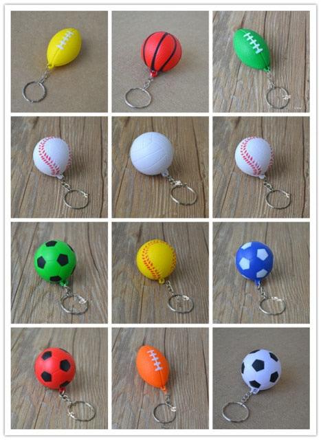 Basketball PU Keychain Toys Fashion Sport Key Chains Jewelry Gift for Boys Girls Football Basketball PU Keychain Toys Sports Item Key Chains