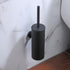 Bathroom Toilet Brush Holder Matt Black  Stainless Steel Toilet Brush Wall Mounted For Bathroom Storage And Organization Toilet Bowl Brush with Stainless Steel Handle Durable Bristles Deep Cleaning Compact Bathroom Brush Save Space Good Grip