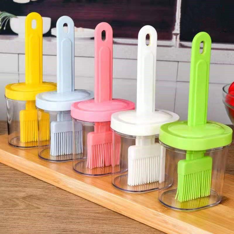 BBQ Brush Cleaning Nylon/Silicone Brush Baking Bread Cooking Oil Cream Tools Multipurpose Kitchen Utensil Tool Silicone Oil Bottle Brush Barbecue Portable Dining Restaurant Kitchen Cooking BBQ Accessories