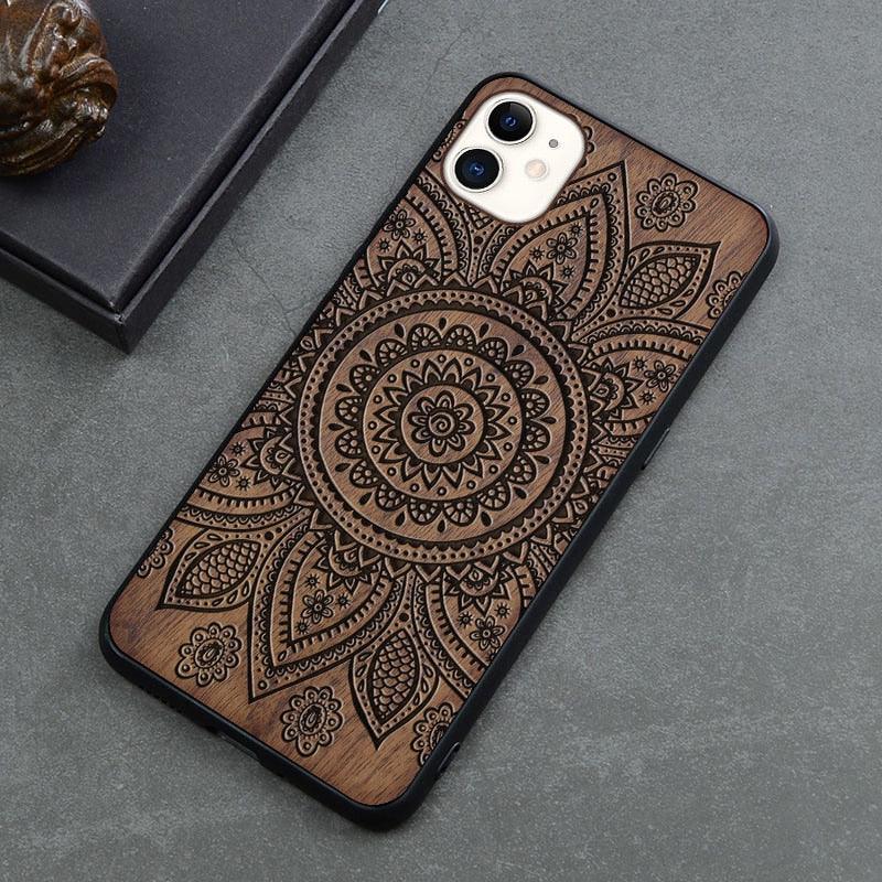 Beautiful Brown Mobile Phone Case Wooden Cover For iPhone 12 11 Pro 12 Pro Max Case Luxury Simple Wood Hard Case Cover For iPhone XS Max XR X Case