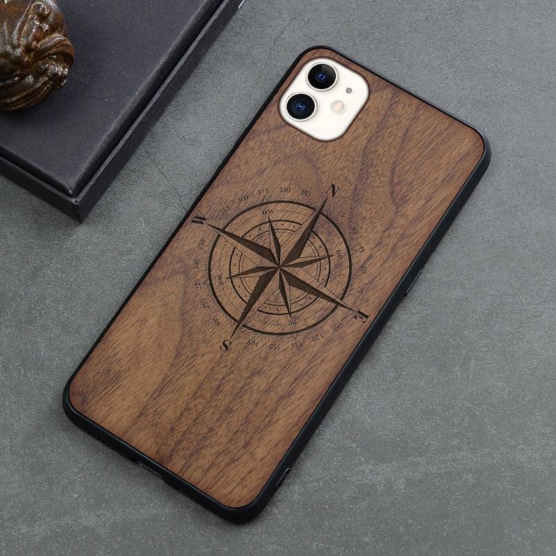 Beautiful Brown Mobile Phone Case Wooden Cover For iPhone 12 11 Pro 12 Pro Max Case Luxury Simple Wood Hard Case Cover For iPhone XS Max XR X Case