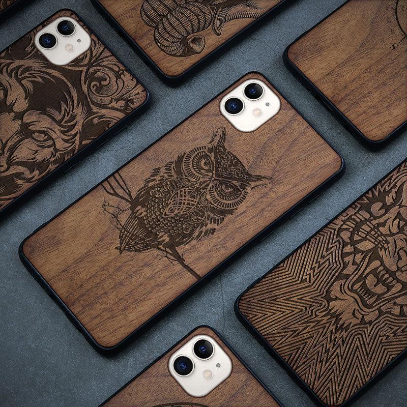 Beautiful Brown Mobile Phone Case Wooden Cover For iPhone 12 11 Pro 12 Pro Max Case Luxury Simple Wood Hard Case Cover For iPhone XS Max XR X Case