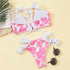 Beautiful Floral Push Up Women Bikini Push Up Bathing Suits Tie Knot Cute Ruffle Two Piece Swimsuits Swimsuit Female Swimwear Bra Cup Bikini Set High Cut Bathing Suit For Summer