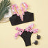 Beautiful Floral Push Up Women Bikini Push Up Bathing Suits Tie Knot Cute Ruffle Two Piece Swimsuits Swimsuit Female Swimwear Bra Cup Bikini Set High Cut Bathing Suit For Summer