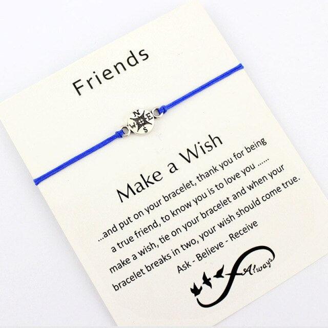 Beautiful Mother Daughters Friends Thanksgiving Gift Make a Wish Dream Promise Bracelets Back To School Friendship Couple Distance Matching Graduation Compass Bracelets