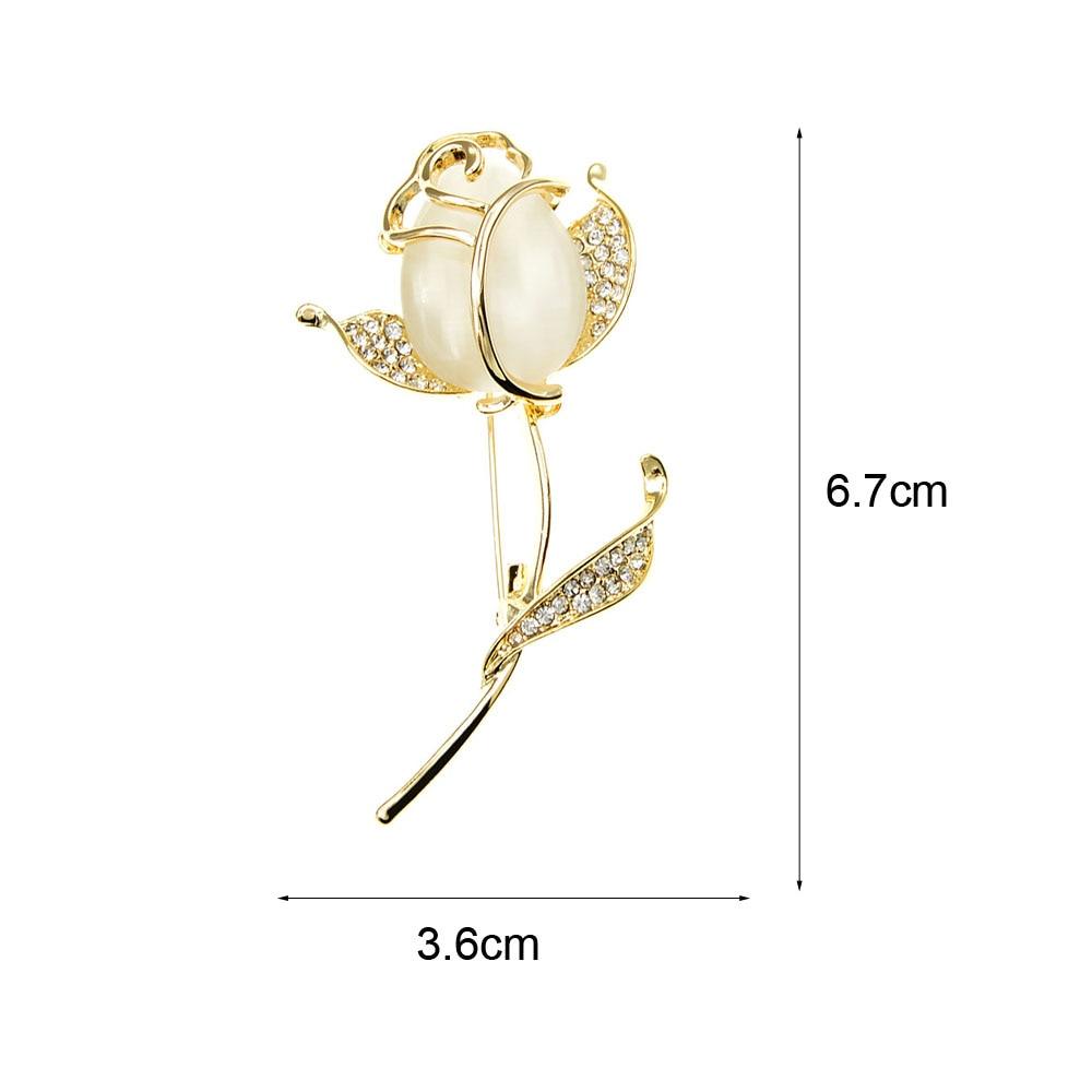 Beautiful Rose Flower Brooches For Women Fashion Pin Elegant Rhinestone Brooch Charming Jewelry Quality Shining Rose Brooches Women Small Flower Party Office Brooch Pins