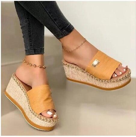 Beautiful Women Sandals Ethnic Flower Summer Shoes Casual Beach Shoes Flip Flop Platform Sandals Slip On Mules Slide Shoes Wide With Platform Sandals With Flower Casual Loafers Shoes