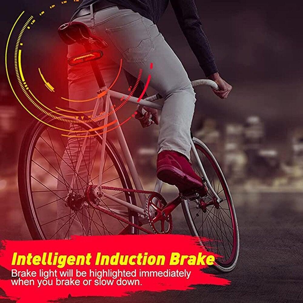 Bicycle Alarm Taillight Anti Theft USB Rechargeable Bicycle Rear Tail Light Turn Signal Warning Cycling Light Bike Alarm With Remote Rechargeable Rear Bike Light Waterproof Auto ON/Off Bicycle Lights Bike Turn Signals Brake Light