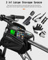 Bicycle Bag Phone Bag Waterproof Front Frame Cycling Bag Sensitive Touch Screen Road Bike Bag Bicycle Phone Bag Bike Phone Holder EVA Waterproof Handlebar Bag With Sensitive Bike Phone Front Frame Bag Bicycle Bag Phone Mount Top Tube Bag Bike 6.0-7.4 Inch