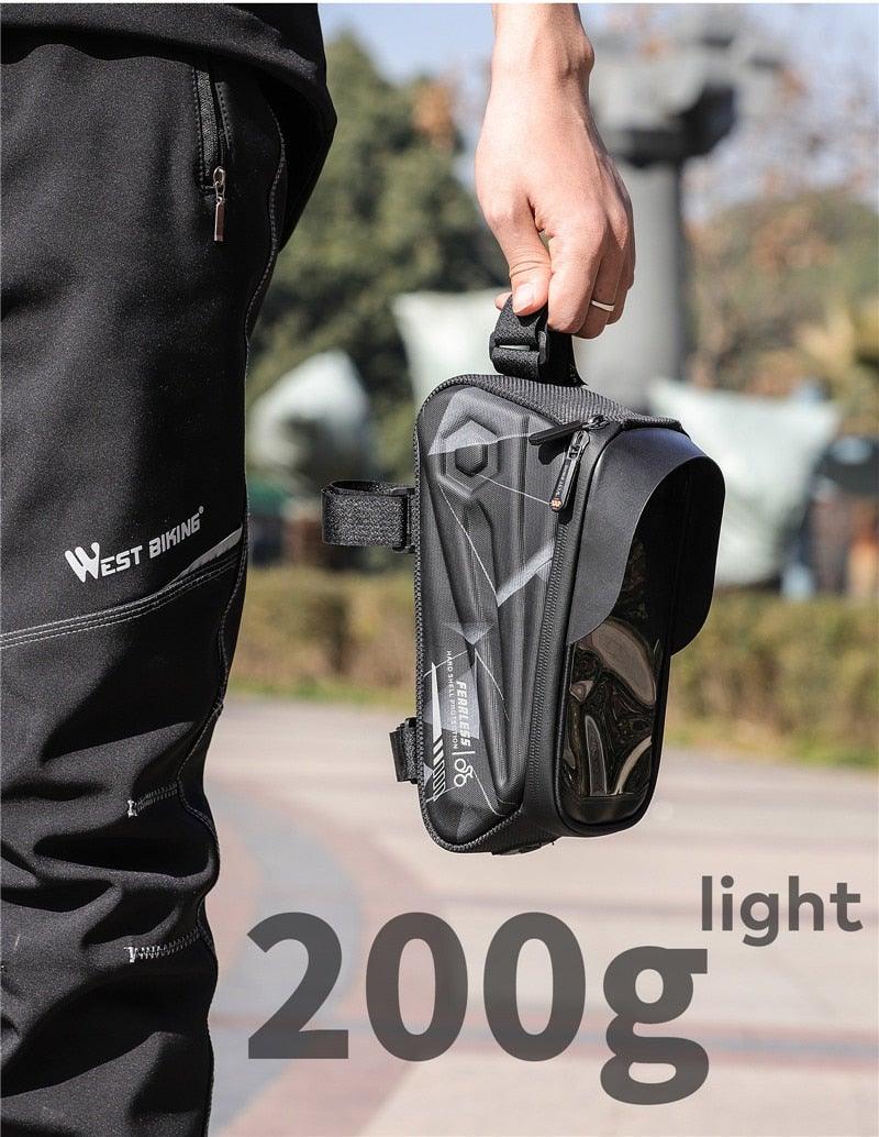 Bicycle Bag Phone Bag Waterproof Front Frame Cycling Bag Sensitive Touch Screen Road Bike Bag Bicycle Phone Bag Bike Phone Holder EVA Waterproof Handlebar Bag With Sensitive Bike Phone Front Frame Bag Bicycle Bag Phone Mount Top Tube Bag Bike 6.0-7.4 Inch