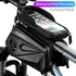 Bicycle Bag Phone Bag Waterproof Front Frame Cycling Bag Sensitive Touch Screen Road Bike Bag Bicycle Phone Bag Bike Phone Holder EVA Waterproof Handlebar Bag With Sensitive Bike Phone Front Frame Bag Bicycle Bag Phone Mount Top Tube Bag Bike 6.0-7.4 Inch