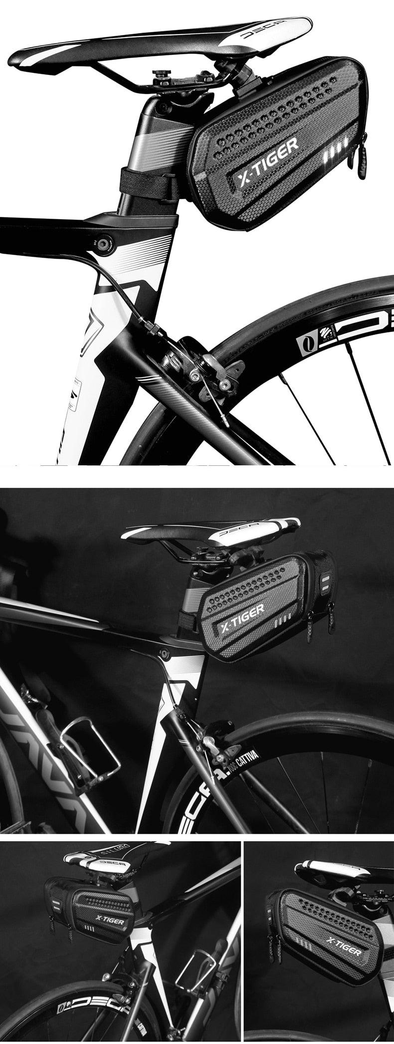 Bicycle Bag Rainproof Road Bike Bag 1.2L Large Capactity Cycling Seat Post Rear Bag For Bicycle Accessories Bike Bag Bicycle Under Seat Pouch Cycling Wedge Pack For Mountain Road Cycling Accessories Storage