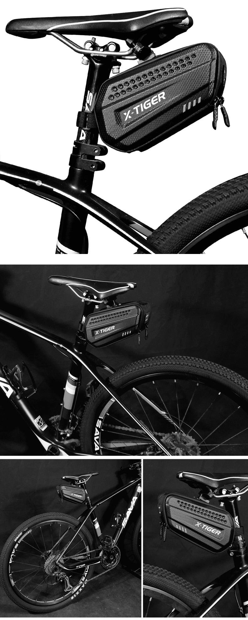 Bicycle Bag Rainproof Road Bike Bag 1.2L Large Capactity Cycling Seat Post Rear Bag For Bicycle Accessories Bike Bag Bicycle Under Seat Pouch Cycling Wedge Pack For Mountain Road Cycling Accessories Storage