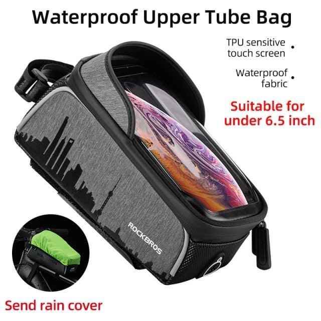 Bicycle Bag Reflective Front Top Frame Tube Bag Ultralight Portable Bike Big Capacity Pocket Cycling Accessories Top Tube Bike Bag Waterproof Bike Front Frame Bike Bag Bicycle Top Tube Bag Cycling Accessories