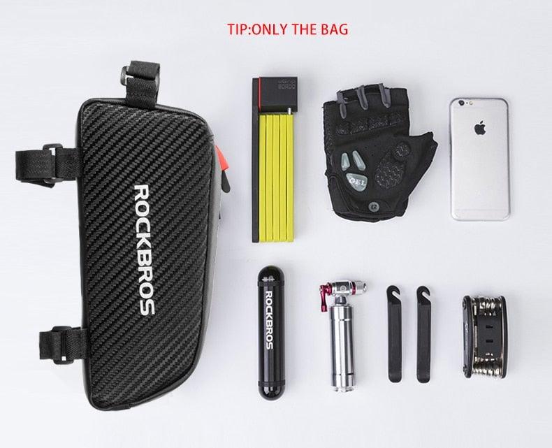 Bicycle Bag Reflective Front Top Frame Tube Bag Ultralight Portable Bike Big Capacity Pocket Cycling Accessories Top Tube Bike Bag Waterproof Bike Front Frame Bike Bag Bicycle Top Tube Bag Cycling Accessories