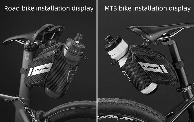 Bicycle Bag Water Repellent Durable Reflective Road Bike With 1.5L Water Bottle Pocket Bike Bag Accessories Bike Saddle Bag Bike Seat Bag With Water Bottle Holder Bicycle Bag Under Seat Waterproof For Road Bike