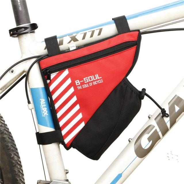 Bicycle Bag Waterproof Bike Triangle Bag Storage Mobile Phone Cycling Bag Bike Tube Pouch Holder Accessories Bike Frame Storage Bag Water Resistant Cycling Handlebar Top Tube Bag Under Seat Pouch Strap-On Adjustable Install Position