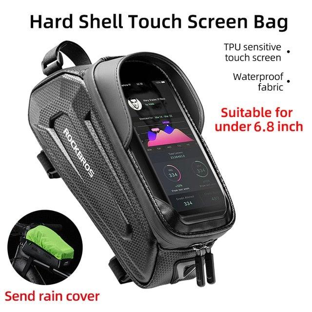 Bicycle Bag Waterproof Touch Screen Cycling Bag Top Front Tube Frame Road Bike Bag 6.5 Phone Case Bike Accessories Bike Phone Top Tube Bag Bicycle Front Frame Storage Bag Cell Phone Mount Holder Bag Case With Touch Screen Waterproof