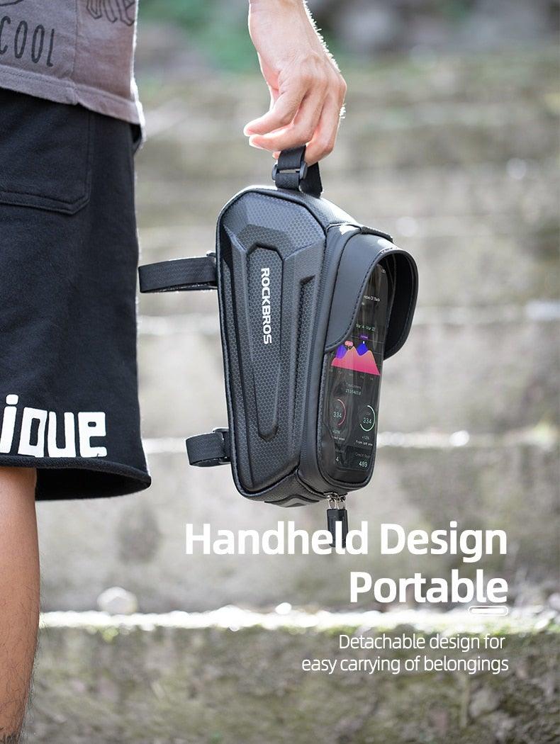 Bicycle Bag Waterproof Touch Screen Cycling Bag Top Front Tube Frame Road Bike Bag 6.5 Phone Case Bike Accessories Bike Phone Top Tube Bag Bicycle Front Frame Storage Bag Cell Phone Mount Holder Bag Case With Touch Screen Waterproof