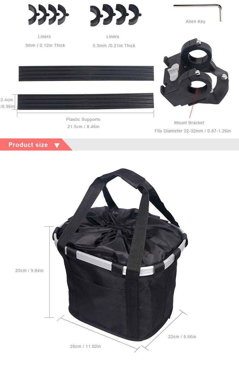 Bicycle Basket Handlebar Cycling Carryings Holder Bike Riding Pouch Cycle Biking Front Baggage Bag Load Bike Basket Detachable Bicycle Basket Folding Small Pet Cat Dog Carrier Front Handlebar Basket For Most Mountain Bikes And Bicycles Easy Install