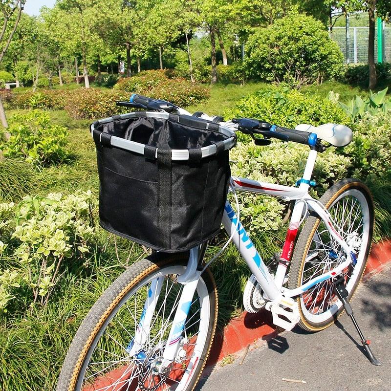 Bicycle Basket Handlebar Cycling Carryings Holder Bike Riding Pouch Cycle Biking Front Baggage Bag Load Bike Basket Detachable Bicycle Basket Folding Small Pet Cat Dog Carrier Front Handlebar Basket For Most Mountain Bikes And Bicycles Easy Install