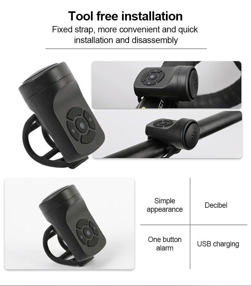 Bicycle Charging Horn Super Loud Bells Mountain Bike Electric Bells USB Charge Bells Bicycle Riding Equipment Accessories Electric Bike Horn USB Rechargeable Bicycle Bell Invisible Cycling Alarm Loud Horn Alert Ring For Mountain