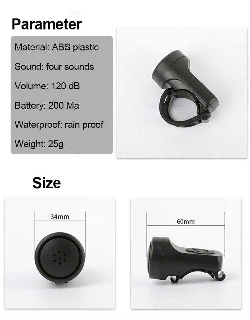 Bicycle Charging Horn Super Loud Bells Mountain Bike Electric Bells USB Charge Bells Bicycle Riding Equipment Accessories Electric Bike Horn USB Rechargeable Bicycle Bell Invisible Cycling Alarm Loud Horn Alert Ring For Mountain