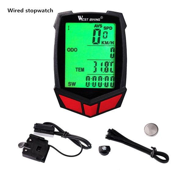 Bicycle Computer Wireless 20 Functions Speedometer Odometer Cycling Wireless Bike Computer Waterproof Bicycle Speedometer Odometer Support Smart Sensor LCD Backlight Display For Road Cycling