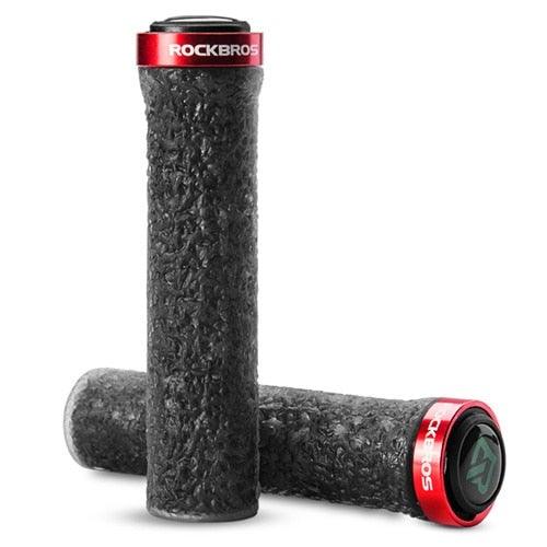 Bicycle Grips Rubber Handle Anti-Skid Cycling Handlebar Cuffs Lock Aluminum Alloy Bike Lock-On Mountain Bike Grips Bicycle Handlebar Locking Grips Non-Slip Handle Grips