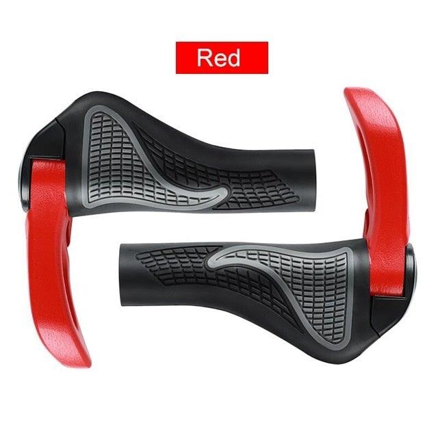 Bicycle Grips Rubber Handle Anti-Skid Cycling Handlebar Cuffs Lock Aluminum Alloy Bike Lock-On Mountain Bike Grips Bicycle Handlebar Locking Grips Non-Slip Handle Grips