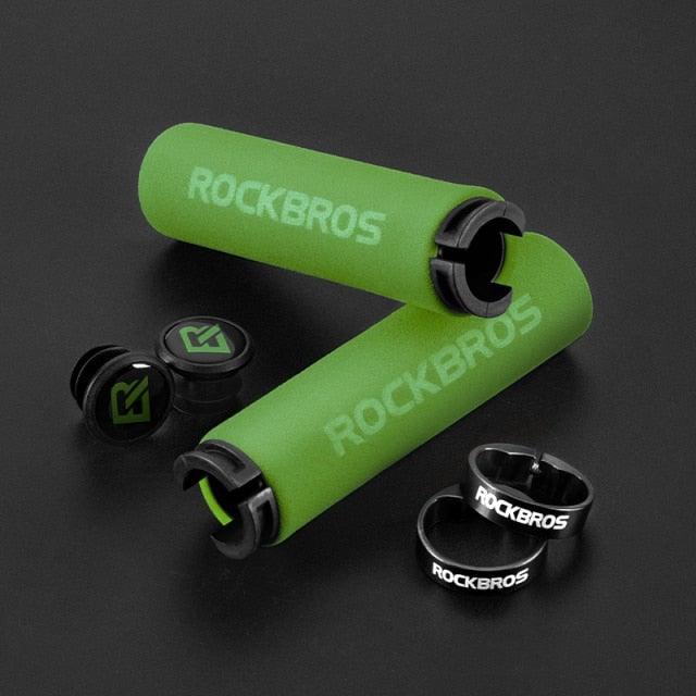 Bicycle Grips Rubber Handle Anti-Skid Cycling Handlebar Cuffs Lock Aluminum Alloy Bike Lock-On Mountain Bike Grips Bicycle Handlebar Locking Grips Non-Slip Handle Grips