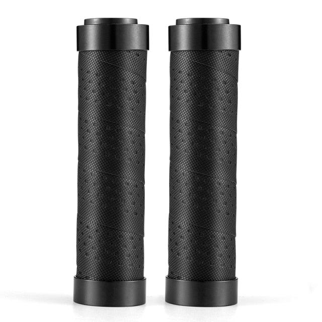 Bicycle Grips Rubber Handle Anti-Skid Cycling Handlebar Cuffs Lock Aluminum Alloy Bike Lock-On Mountain Bike Grips Bicycle Handlebar Locking Grips Non-Slip Handle Grips