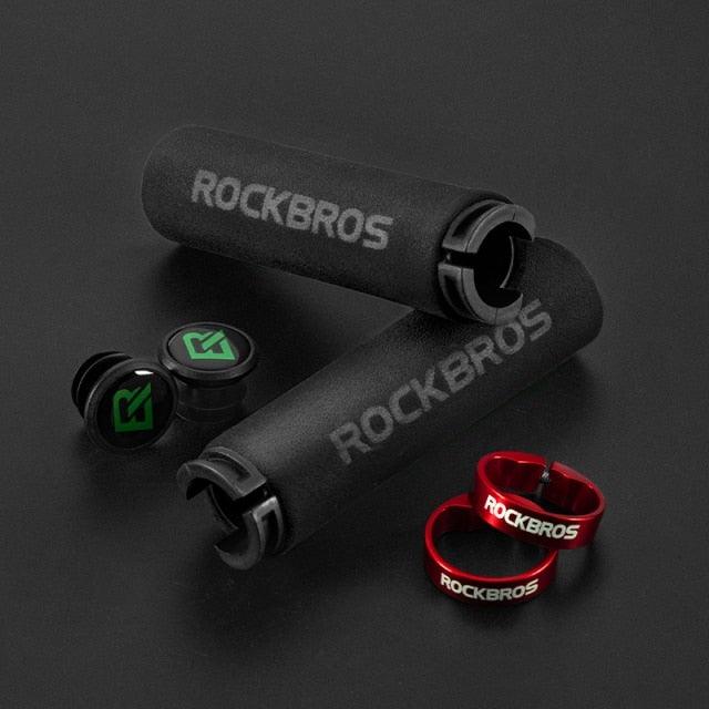 Bicycle Grips Rubber Handle Anti-Skid Cycling Handlebar Cuffs Lock Aluminum Alloy Bike Lock-On Mountain Bike Grips Bicycle Handlebar Locking Grips Non-Slip Handle Grips