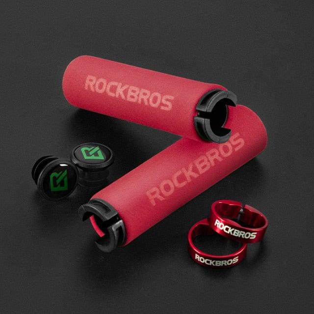 Bicycle Grips Rubber Handle Anti-Skid Cycling Handlebar Cuffs Lock Aluminum Alloy Bike Lock-On Mountain Bike Grips Bicycle Handlebar Locking Grips Non-Slip Handle Grips