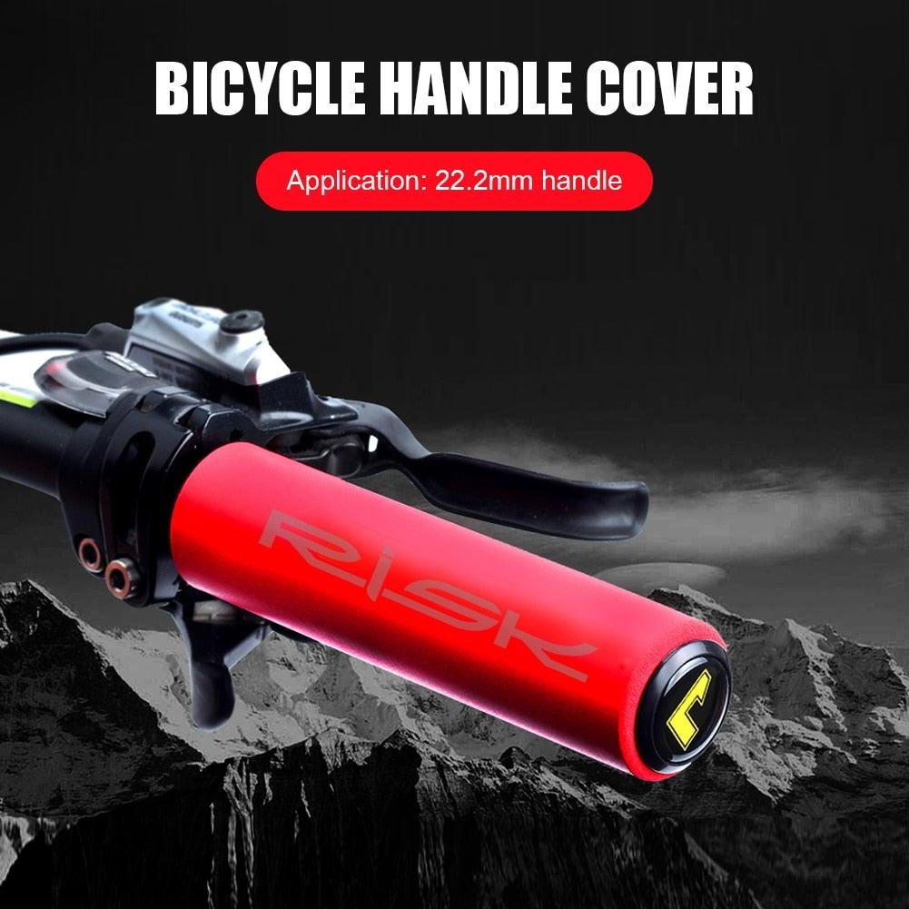 Bicycle Handlebar Cover Silicone Non Slip Bike Handle End Grips Bicycle Parts Soft Sponge Non-Slip Bicycle Handle With End Holding Shock Resistance Absorbent Comfortable Bike Accessories