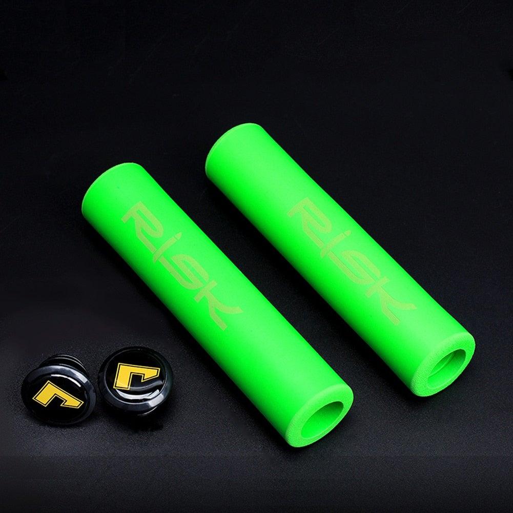 Bicycle Handlebar Cover Silicone Non Slip Bike Handle End Grips Bicycle Parts Soft Sponge Non-Slip Bicycle Handle With End Holding Shock Resistance Absorbent Comfortable Bike Accessories