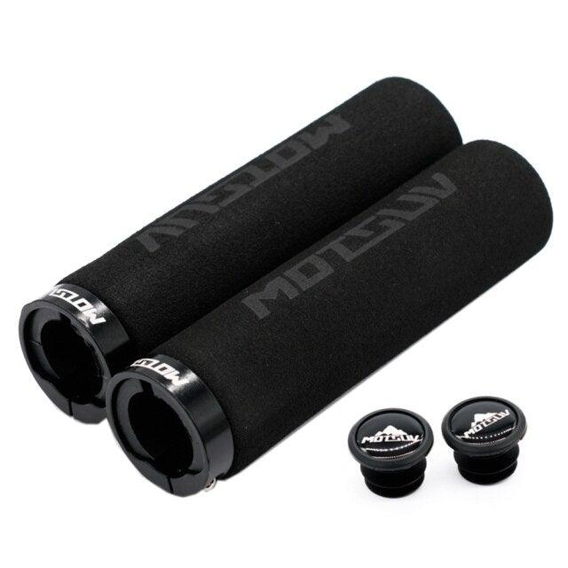 Bicycle Handlebar Cover Silicone Non Slip Bike Handle End Grips Bicycle Parts Soft Sponge Non-Slip Bicycle Handle With End Holding Shock Resistance Absorbent Comfortable Bike Accessories