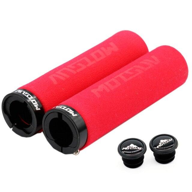 Bicycle Handlebar Cover Silicone Non Slip Bike Handle End Grips Bicycle Parts Soft Sponge Non-Slip Bicycle Handle With End Holding Shock Resistance Absorbent Comfortable Bike Accessories