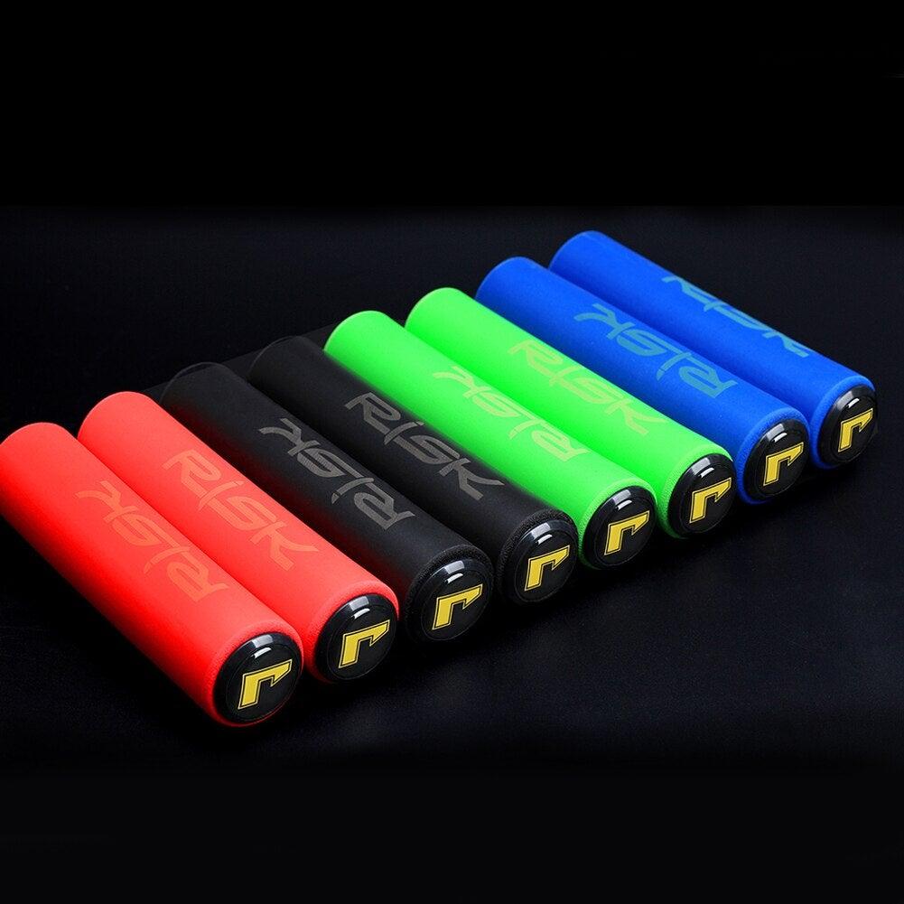 Bicycle Handlebar Cover Silicone Non Slip Bike Handle End Grips Bicycle Parts Soft Sponge Non-Slip Bicycle Handle With End Holding Shock Resistance Absorbent Comfortable Bike Accessories