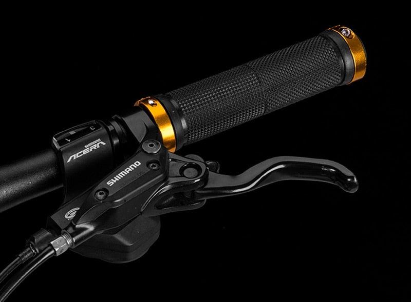 Bicycle Handlebar Grips Cycling Bicycle Accessories Non-Slip Bicycle Handlebar Grips Bike Handle Ergonomic Shockproof Bicycle Handle Grip With Adjustable Aluminum Lock For Mountain Bike