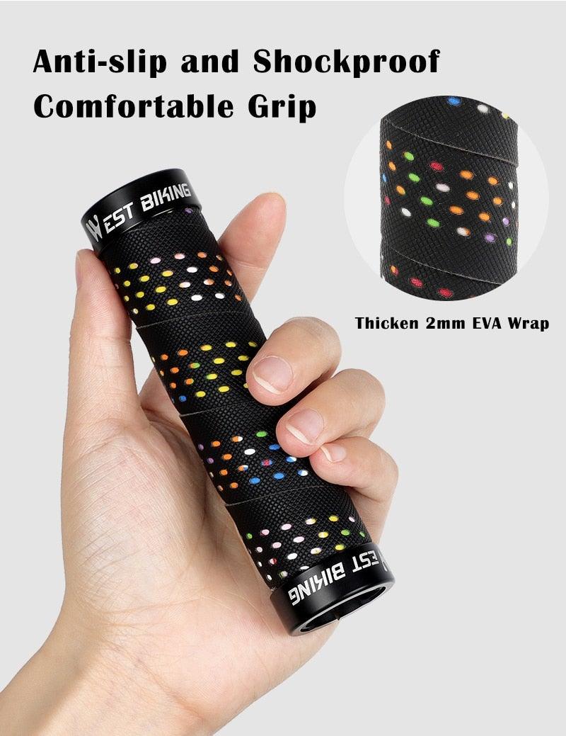 Bicycle Handlebar Grips Cycling Bicycle Accessories Non-Slip Bicycle Handlebar Grips Bike Handle Ergonomic Shockproof Bicycle Handle Grip With Adjustable Aluminum Lock For Mountain Bike